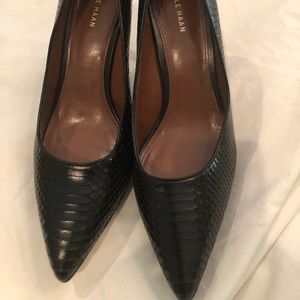 Cole Haan Black Python Pumps